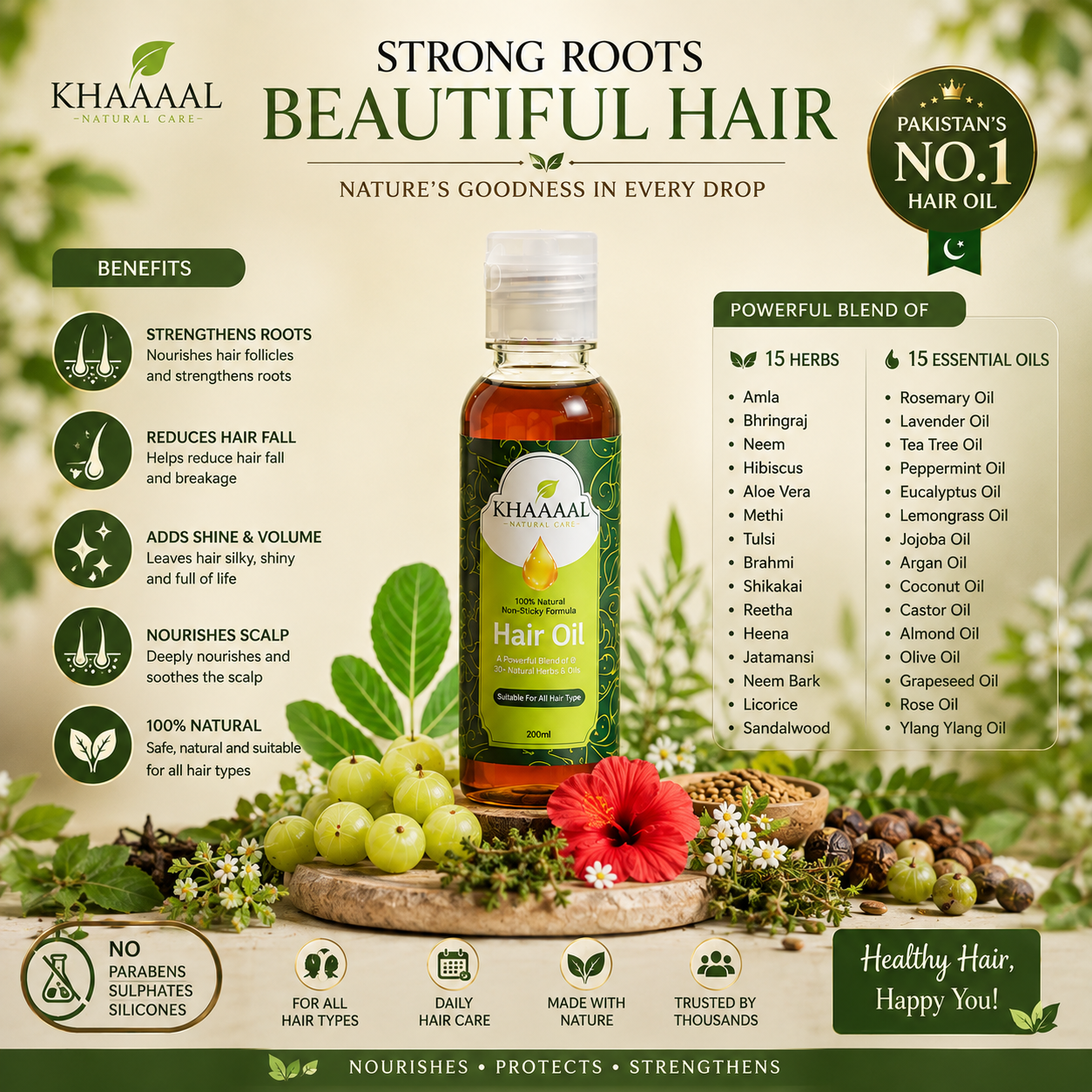 Khayaaal Natural Organic Hair Hair Oil