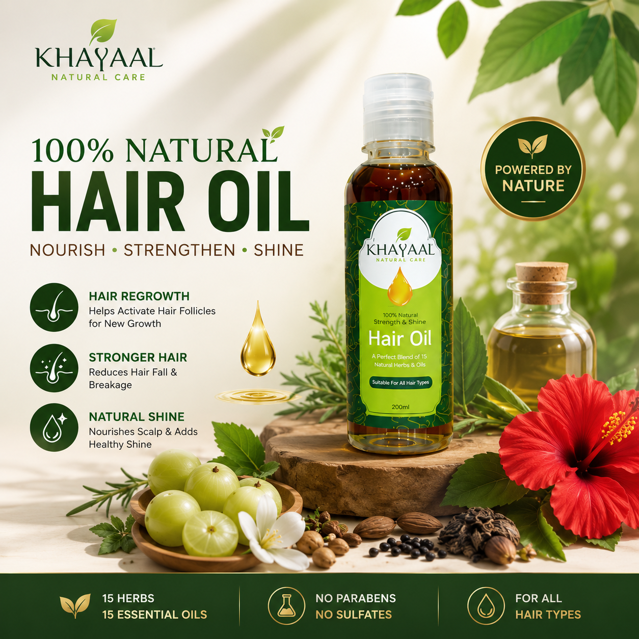 Khayaaal Natural Organic Hair Hair Oil
